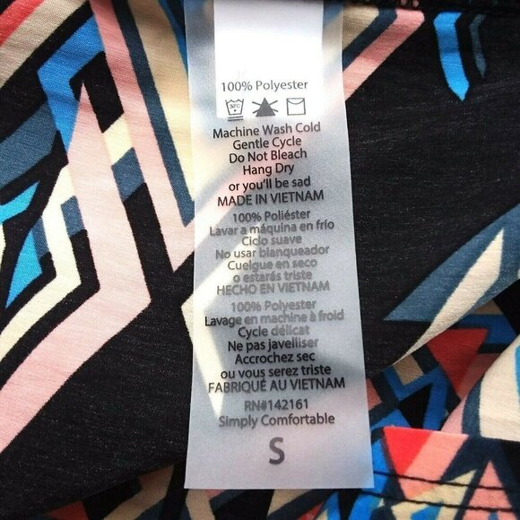 LulaRoe Women's Joy Duster Length Blue Aztec Print Vest Cardigan - Picture 9 of 9